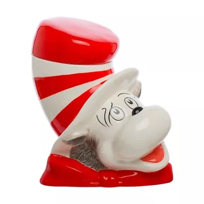 Dr. Seuss The Cat In The Hat Cat Head Sculpted Ceramic Cookie Jar NEW UNUSED • $134.87