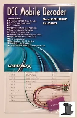 SoundTraxx ~ New 2024 ~ DCC Motor Decoder ~ MC2H104OP ~ 8 Pin W/Harness ~ 852003 • $29.56