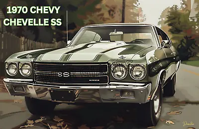 1970 Chevy Chevelle SS Poster 11x17 Print Wall Decor Classic Cars Muscle Cars • $18.99