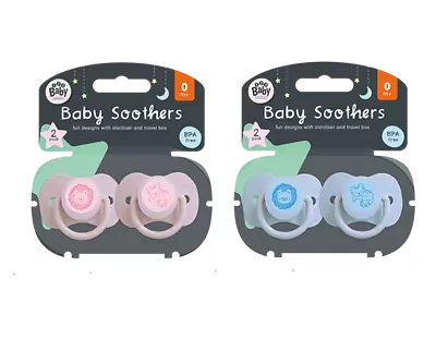 4x New Born Baby Fun Style Soothers With Travel Box BPA-Free Pacifier  0 M • £9.95