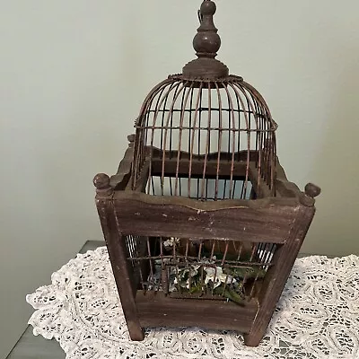 Antique Old Victorian Wood And Metal Bird Cage Dome Style • $45