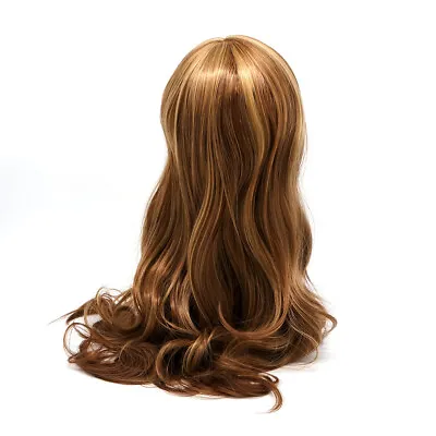 Highlight Brown Wigs Long Nature Wave Synthetic Hair For Woman Daily Wig Cosplay • £2.20