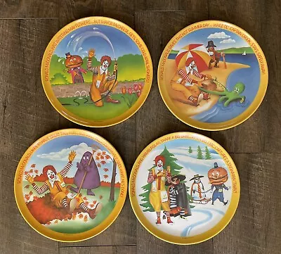 1977 Vintage Ronald McDonald 10  Plastic Melamine Plates (4 Seasons) • $24.95