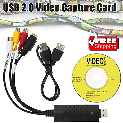 USB 2.0 Audio Video VHS VCR To DVD Converter Capture Card Adapter Digital Format • $8.68