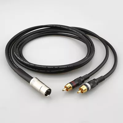 2ft BO Naim Quad 5-Pin DIN To 2-RCA Black Audio Cable INTERCONNECT CABLE • $12.99