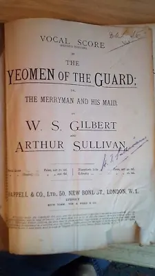 YEOMEN OF THE GUARD Vocal Score - Gilbert And Sullivan - Chappell & Co - Vintage • £4.75