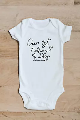 £6 • Buy Baby Grow 51 First Fathers Day Heart - Baby Grow - Baby Vest Novelty Gift