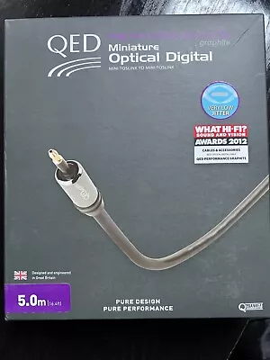 QED Performance Graphite Optical Digital Mini Toslink To Mini Toslink Cable 5m • £39.99