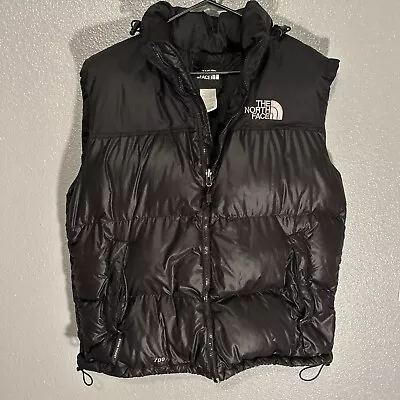 Vtg The North Face Nuptse 700 Down Fill Puffer Vest Mens XL Black Full Zip • $116.85