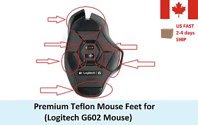 Premium Teflon Mouse Feet Skates For Logitech G602 - Ship Fast Gaming DIY Repair • $8.99