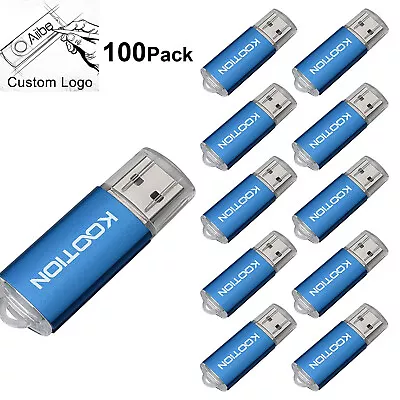 Custom Logo 100 Bulk 1GB 2G 4G 8G 16G 32GB 64GB Memory Stick Flash Pen Drives • $412.99