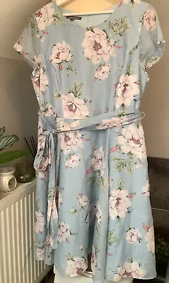 £1.59 • Buy Laura Ashley Dress Size 18 Silk Floral Wrap Wedding Races Worn Once Immaculate
