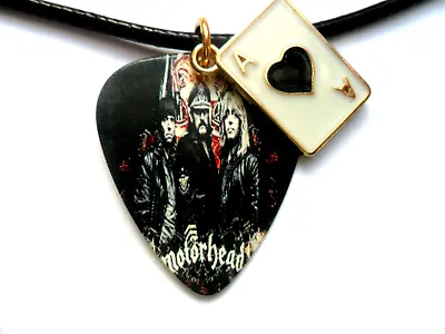 New MOTORHEAD Guitar Pick Ace Of Spades Enamel Charm And Necklace • £3.49