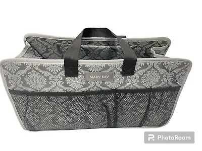 Mary Kay Tote Black Grey Consultant Cosmetic Caddy Storage Tote Bag Organizer • $19.95