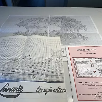 Joblot Of Counted Cross Stitch Charts - Winnie The Pooh If Sampler & Lanarte • £3.50