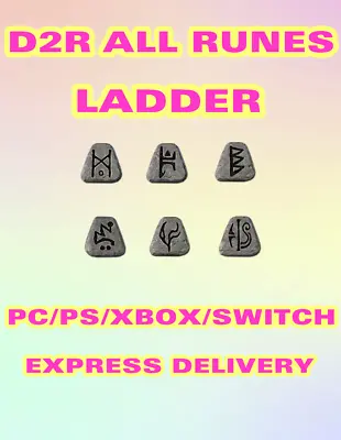 $1.45 • Buy All Runes BER JAH VEX SUR OHM LO🌺Diablo 2 D2R SC LADDER🌺PC-SWITCH-PS-XBOX