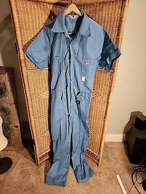 Tom Cat Nine Lives Vintage Overalls Coveralls Jump Suit Sz L TALL Mechanic NOS • $40