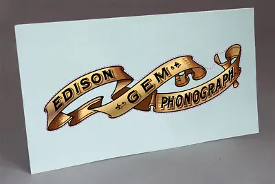 Pre Cut Edison Gem Banner Water Slide Decal For Lid Phonograph Restoration • $25