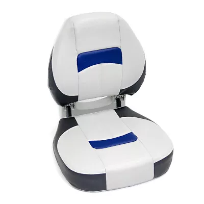 £91.49 • Buy MARINE PRO FOLDING BOAT SEAT - GREY/CHARCOAL/BLUE (75195GCB) Yacht Fishing Rib