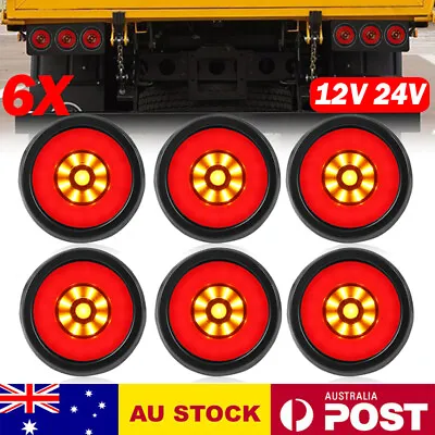 6X 4  Round LED Tail Brake Stop Indicator Reverse Lamp Trailer Truck Ute 12V 24V • $62.95