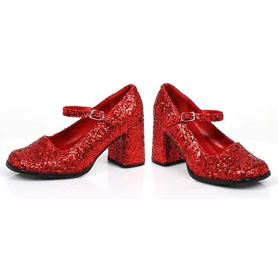 Ellie Glitter Ankle Strap Round Toe Mary Jane Women Shoes Heels 300/EDEN Size 6 • $30.99