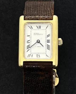 Vintage ROTARY Dynasty Tank Women's 28mm Gold Swiss Mechanical Watch White Dial • $245