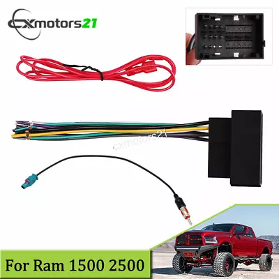 Car Stereo Radio Wire Harness Antenna Adapter For Dodge RAM 1500 2500 2013-2019 • $13.04