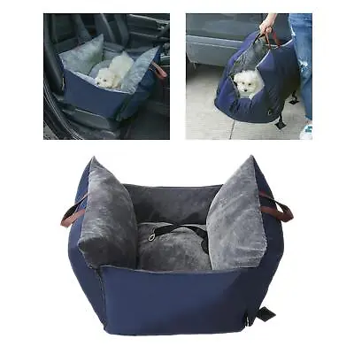 £34.93 • Buy Dog Cats Cars Seat Booster Seat Car Armrest Box Pet Carrier Bed Outdoor Navy
