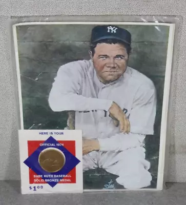 1974 Babe Ruth Bronze Medal With Portrait & Order Form Medallic Art Company • $49.99