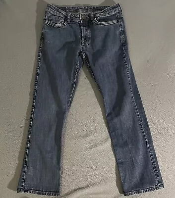 Buffalo David Bitton Men 32 X 32 (31) Blue Jeans Straight Leg • $18.99