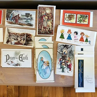 20 Vintage Christmas Cards Lot 1950's-P Blank Christian Catholic Virgin Mary Lot • $18.75