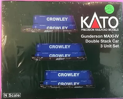 N-Scale Kato Gunderson Maxi-IV Double Stack Car 3 Unite / 106-6182 NEW • $117