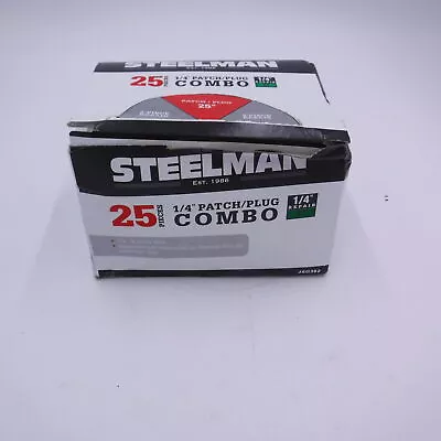 Steelman JSG382 1/4  (6.4 Mm Stem) Patch/Plug Combo 25 Pcs Tire Repair Kit NEW • $26.89