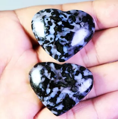 2pcs Natural Large MERLINITE Tumbled Heart Magic Shaman Psilomelane Gabbro • $0.99