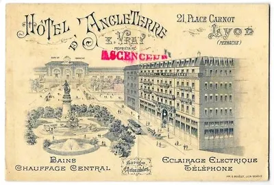 ADVERTISING - LYON - HOTEL OF ENGLAND 21 Place Carnot E.VRAY Owner. • $6.38