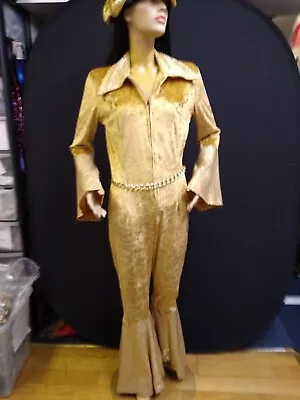 Gold Velvet And Sequin 1970s Style Catsuit • £70