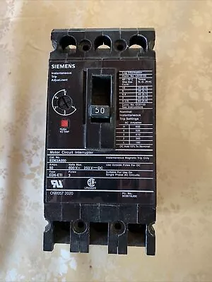 New Siemens Ed63a050 50 Amp Circuit Breaker 3 Pole  600 Vac 250 Vdc No Box • $300