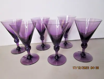 6 Fostoria Exeter Amethyst Wine Glasses 5.5  High-sold As Set Price For Set • $99