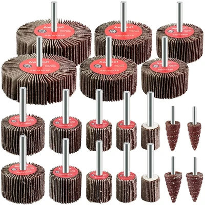 £23.99 • Buy Flap Wheel Set Grain 80 Lamellar Grinder Sanding Attachment For 6mm Shank Drill,