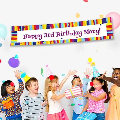 PERSONALISED Kids 1st Birthday Party Banner Kids Decorations Boys Girls • $19.95