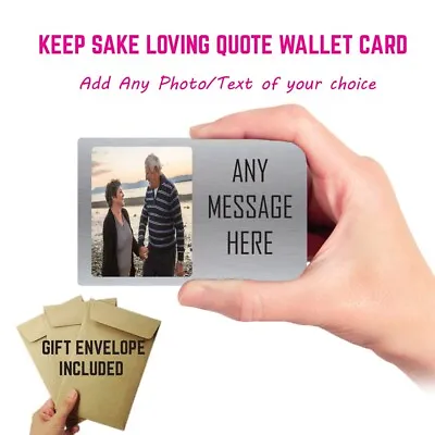Personalised Photo Keepsake Wallet Cards Perfect Anniversary Gift Birthday Gift • £3.49