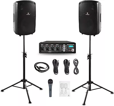 PRORECK MX10 Powered Bluetooth PA Speaker System Mixer/Passive Speakers 1600W • $272.99