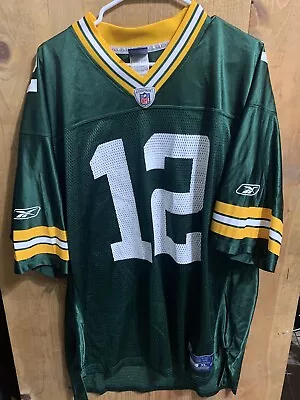 Green Bay Packers Aaron Rodgers #12 Reebok On Field Green Jersey Men’s Sz XLarge • $29.96