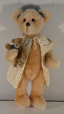 Vintage Mohair Teddy Bear Jointed Martha Fain Bears OOAK 15” Large Holding Mini • $99.99
