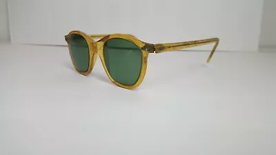 $249 • Buy VTG WILLSON Sunglasses Amber Plastic Lucite Frames Green Tint USA 6 1950-60's 