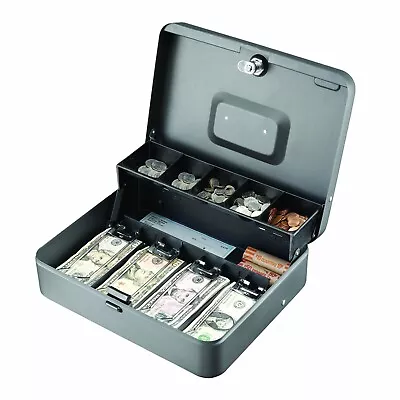 MMF Industries STEELMASTER Tiered Tray Cash Box | 11.81” W X 3.18” H X 9.43” ... • $56.02