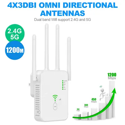 5G Wireless Dual-Band Wifi Extender Repeater Router Signal Range Booster • $32.29
