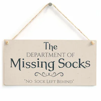 £6.99 • Buy Department Of Missing Socks - Handmade Unique Laundry Sign / Plaque Small Gift