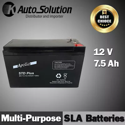 12V 7.5AH SLA Battery Main Power Back Up Fits For NBN UPS Alarm Toy X 1 Set • $48.99