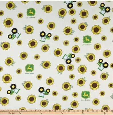 JD95 John Deere Nursery Sunflower Toss Multi Woven Cotton • $11.55